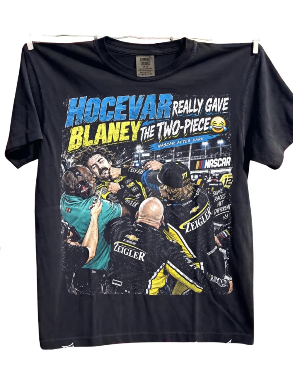 Comfort Colors Black 'Carson Hocevar Really Gave Blaney ' T-Shirt, Racing tee